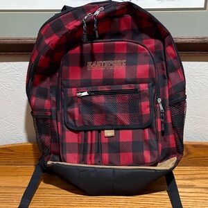 Red and Black Checkered Womens Backpack